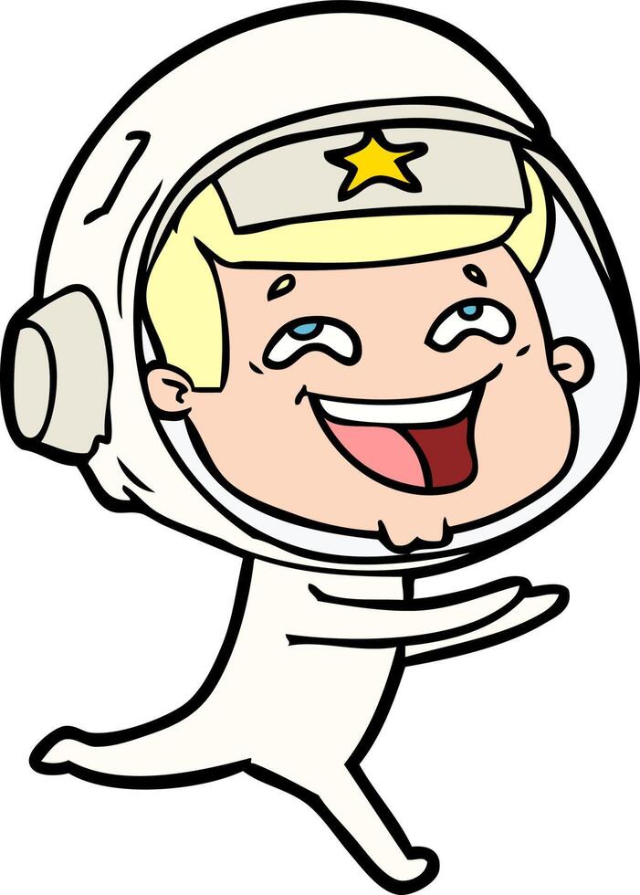 dessin animé rire astronaute vecteur