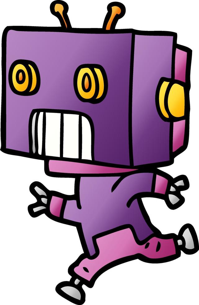 robot de personnage de dessin animé doodle vecteur