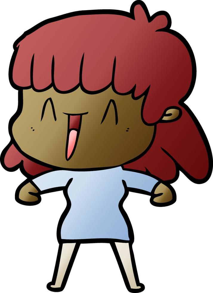 femme de personnage de dessin animé doodle vecteur