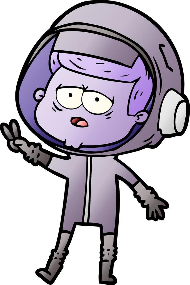 astronaute fatigué de dessin animé vecteur