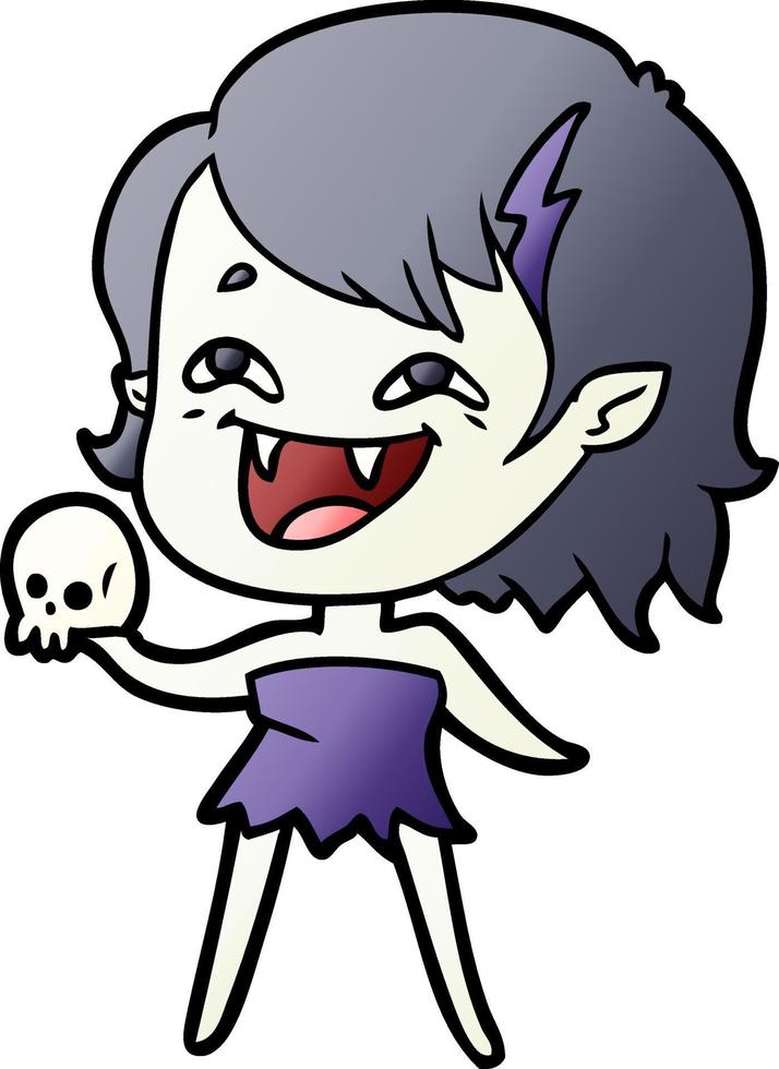 dessin animé rire fille vampire vecteur