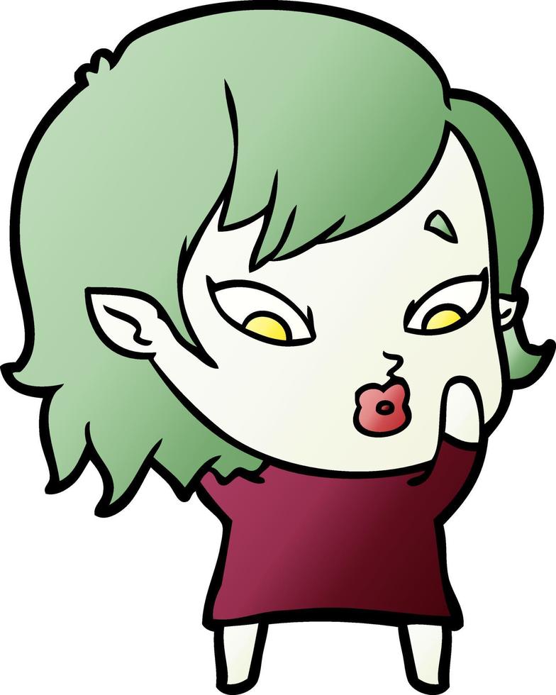 mignon, dessin animé, vampire, girl vecteur