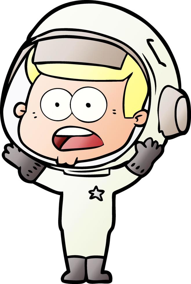 dessin animé surpris astronaute vecteur