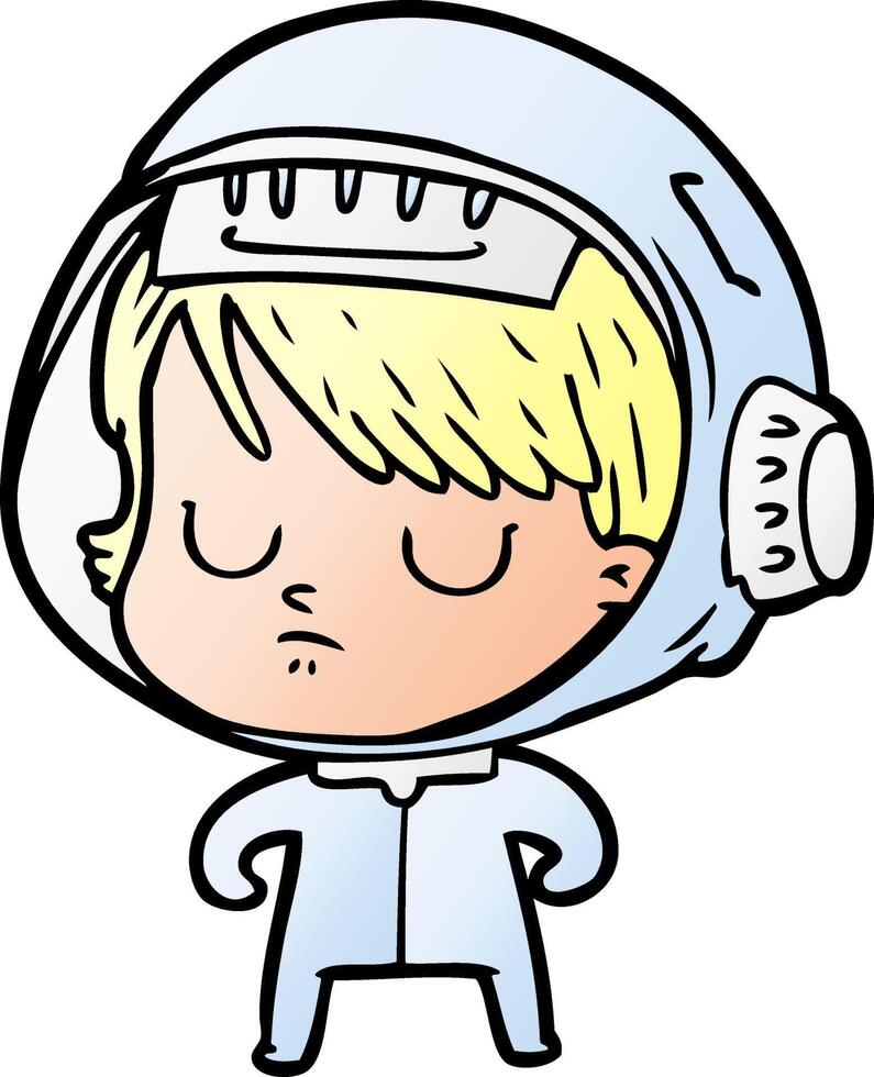 femme astronaute de dessin animé vecteur