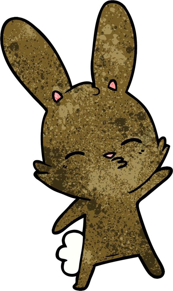 dessin animé lapin curieux vecteur