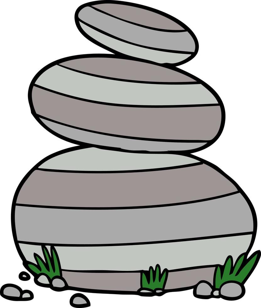 dessin animé grosses pierres empilées vecteur
