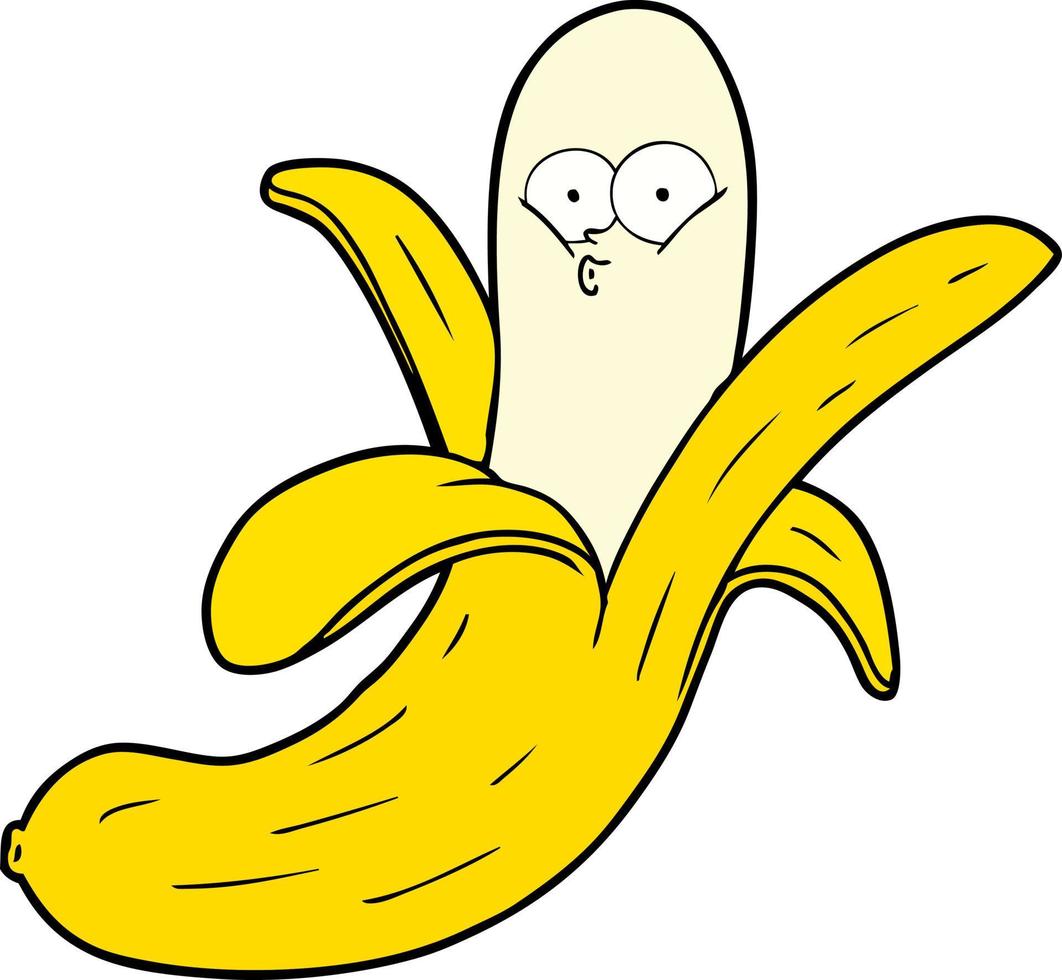 banane de dessin animé avec le visage vecteur