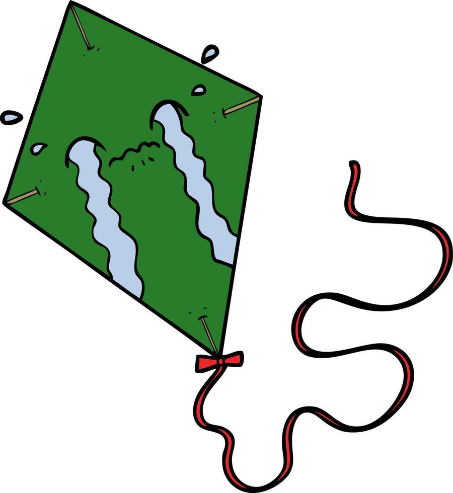 dessin animé cerf-volant qui pleure vecteur