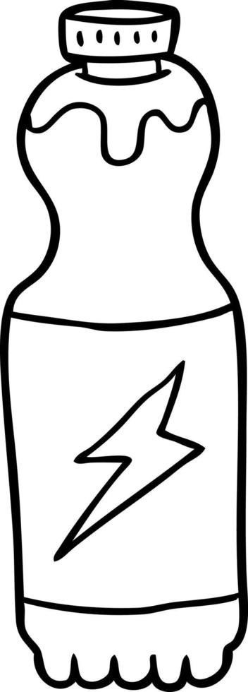 dessin au trait d'une bouteille de soda vecteur