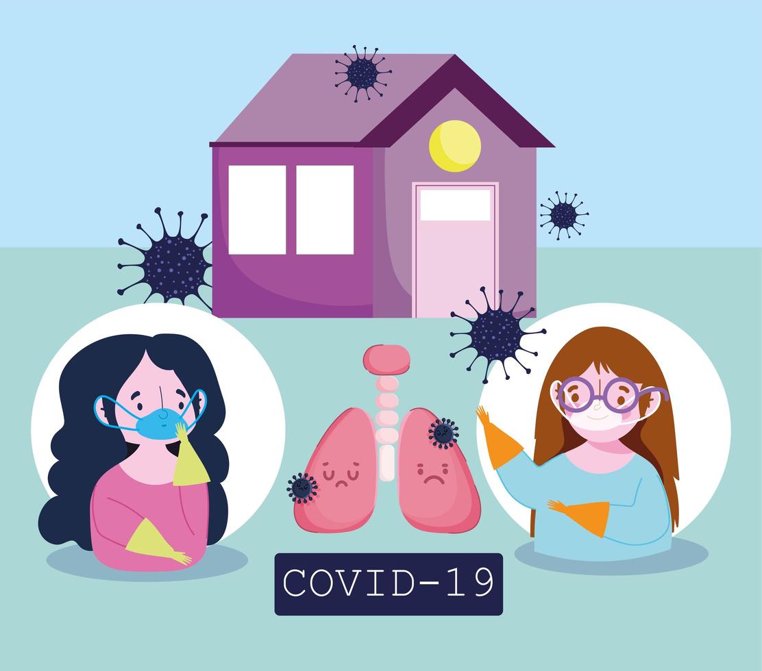 infographie de prévention des coronavirus avec maladie respiratoire vecteur