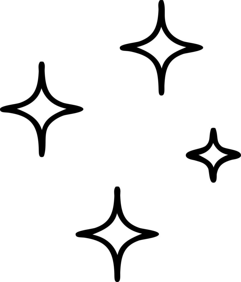symboles de griffonnage en ligne de certaines étoiles brillantes et brillantes vecteur