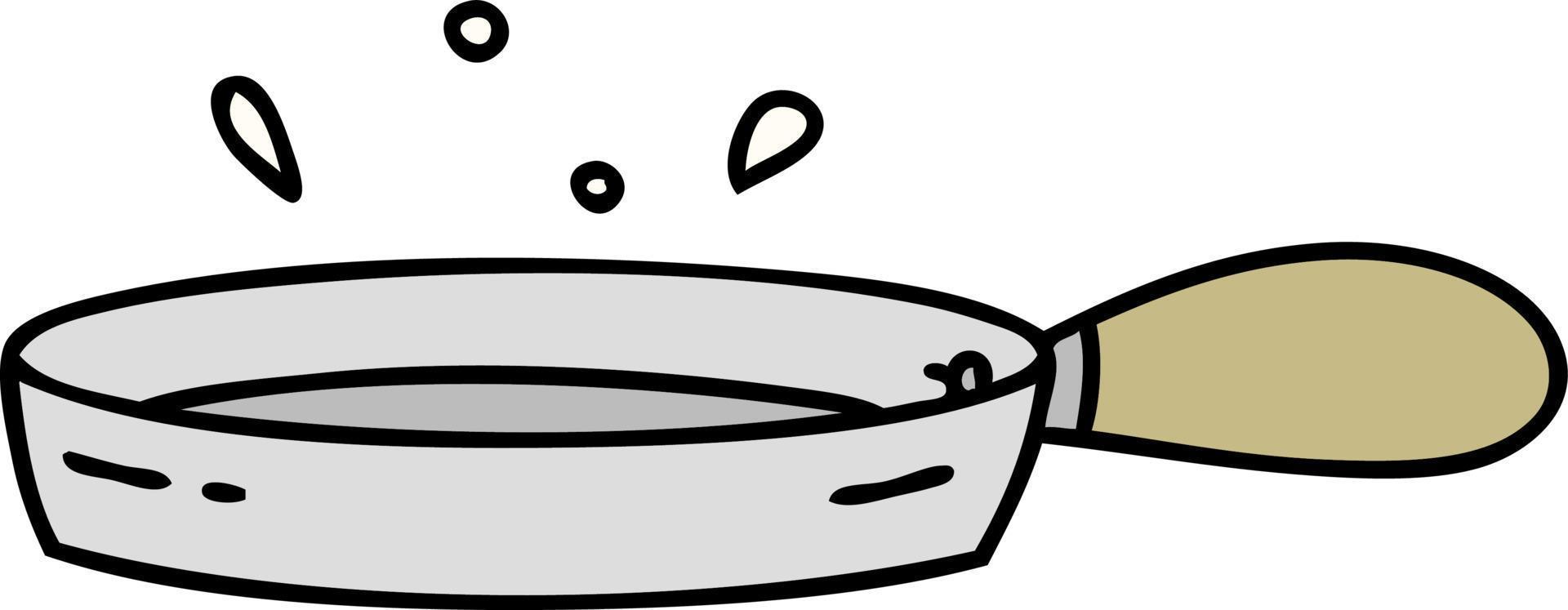 dessin animé d'une poêle à frire grésillante vecteur