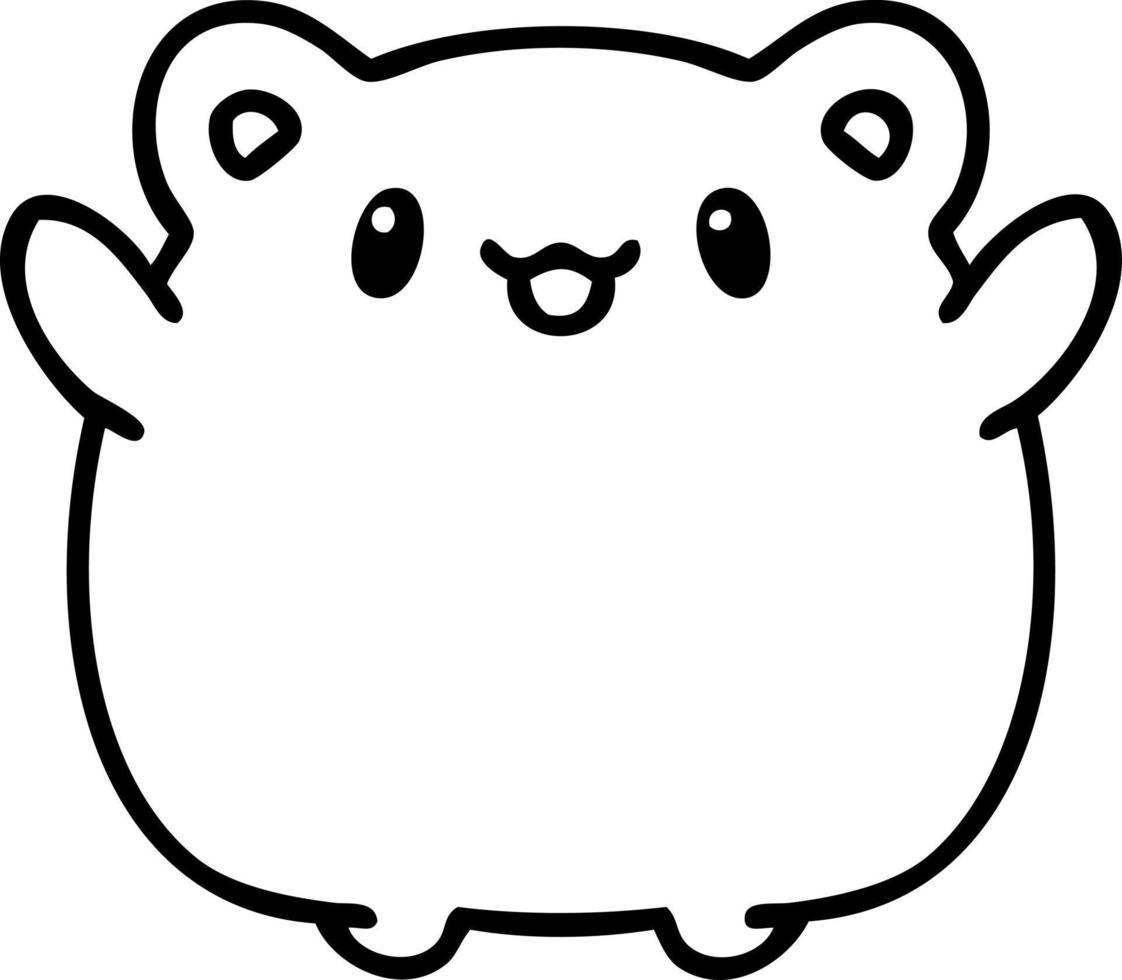 doodle en ligne d'un hamster mignon vecteur
