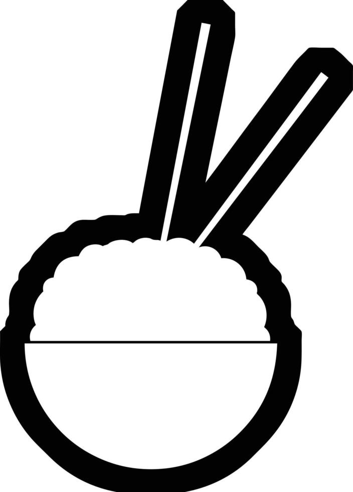 illustration d'icône vectorielle d'un bol de riz vecteur