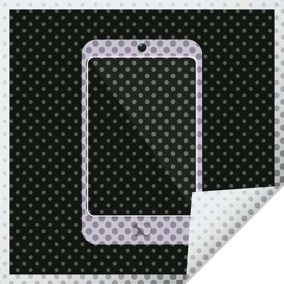 autocollant carré illustration vectorielle graphique de téléphone portable vecteur
