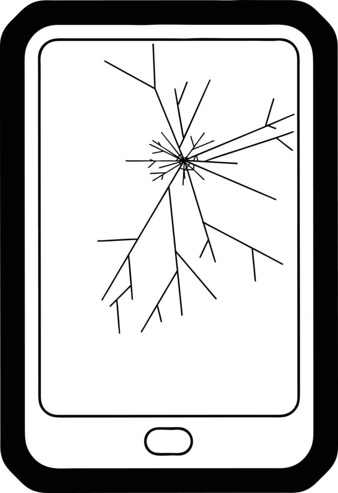 icône de vecteur de tablette électronique cassée