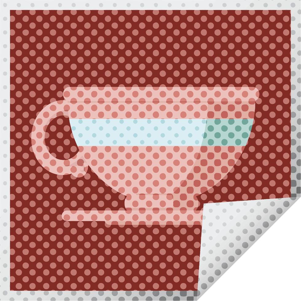 autocollant carré illustration vectorielle graphique tasse à café vecteur