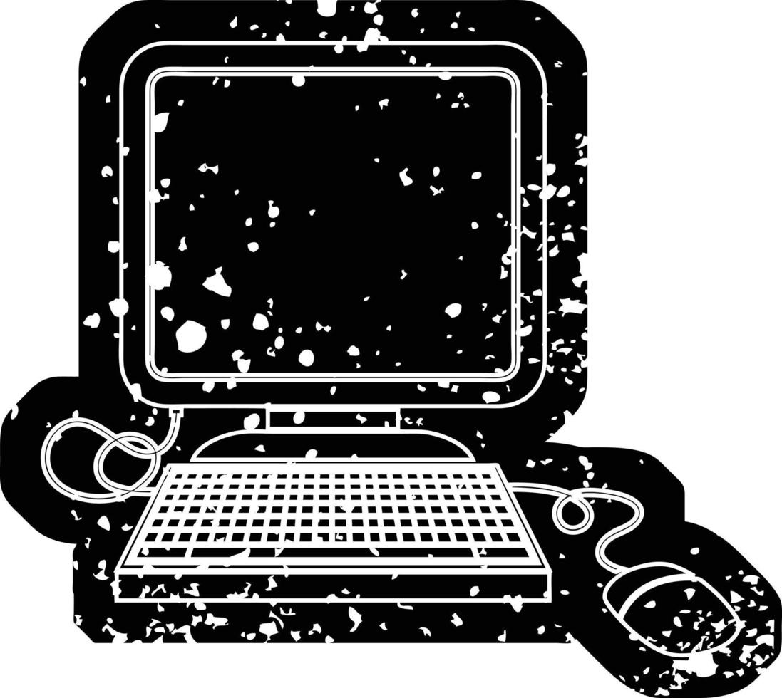 illustration d'icône de vecteur d'effet en détresse d'un ordinateur avec souris