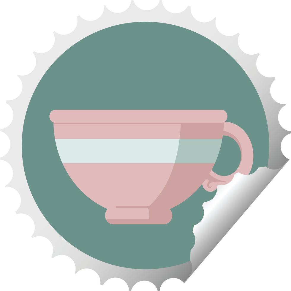 tasse à café graphique illustration vectorielle timbre autocollant rond vecteur
