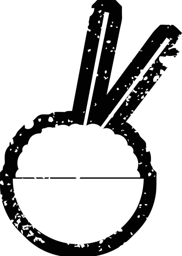 illustration d'icône de vecteur d'effet en détresse d'un bol de riz