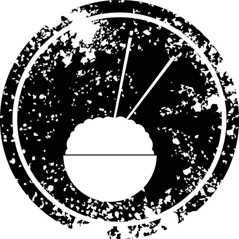 bol de riz symbole circulaire en détresse illustration vectorielle vecteur
