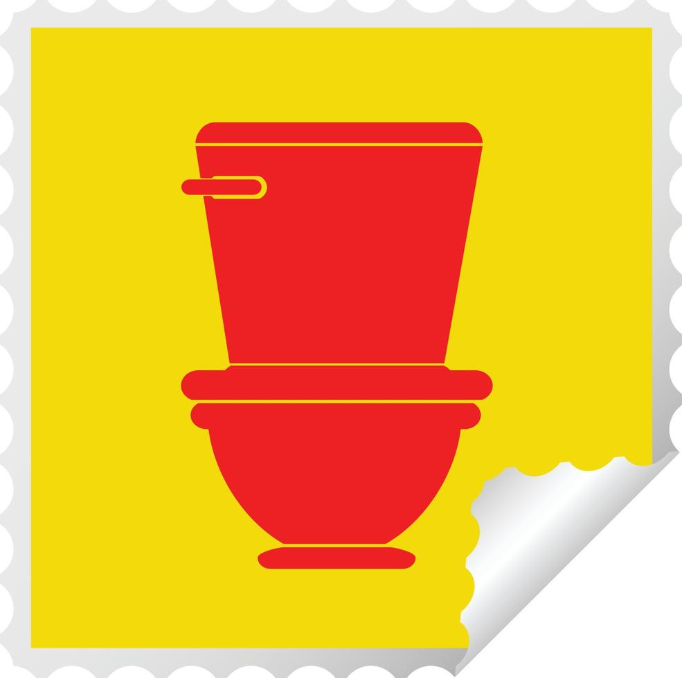 illustration vectorielle d'autocollant de peeling carré de toilette vecteur