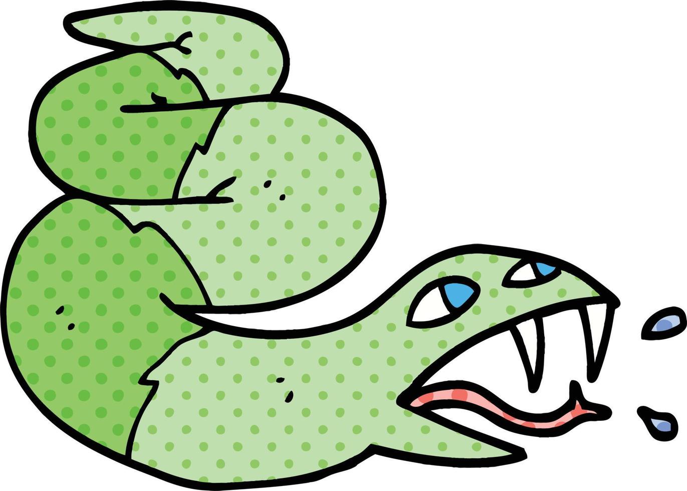 serpent sifflant de dessin animé de style bande dessinée vecteur