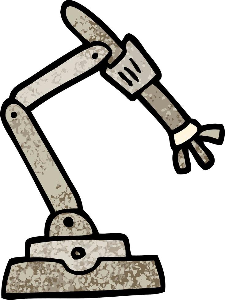 main de robot dessin animé illustration texturée grunge vecteur