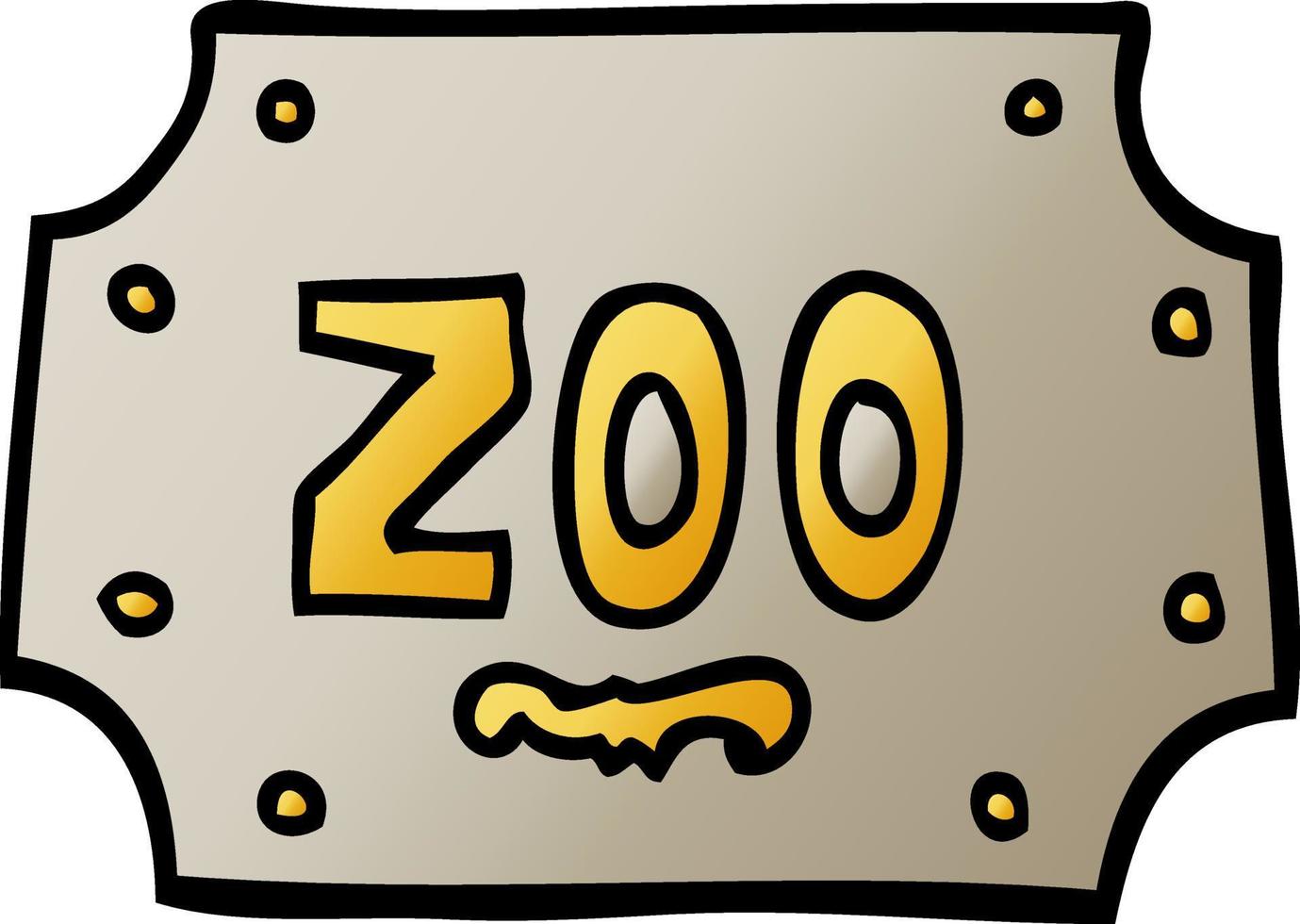 signe de zoo de dessin animé illustration vectorielle dégradé vecteur
