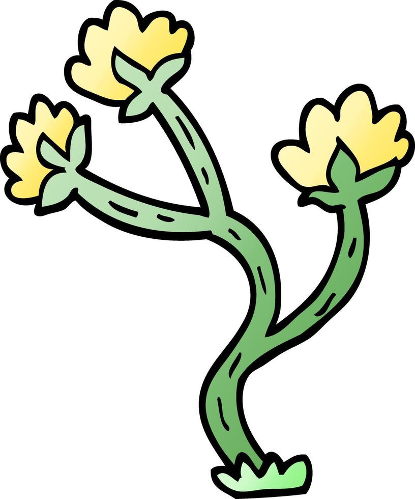illustration de gradient de vecteur fleur sauvage de dessin animé
