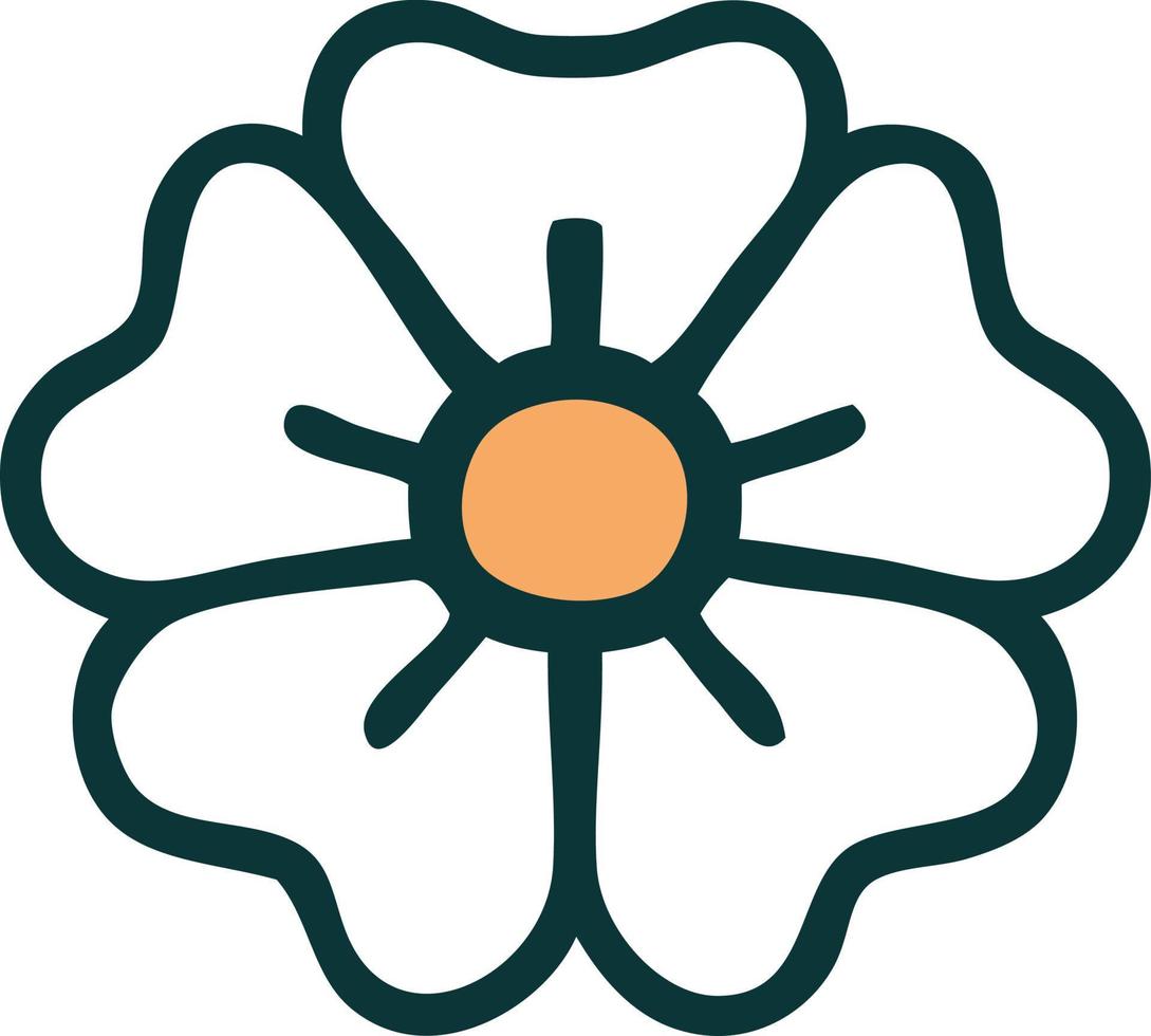icône de style tatouage d'une fleur vecteur