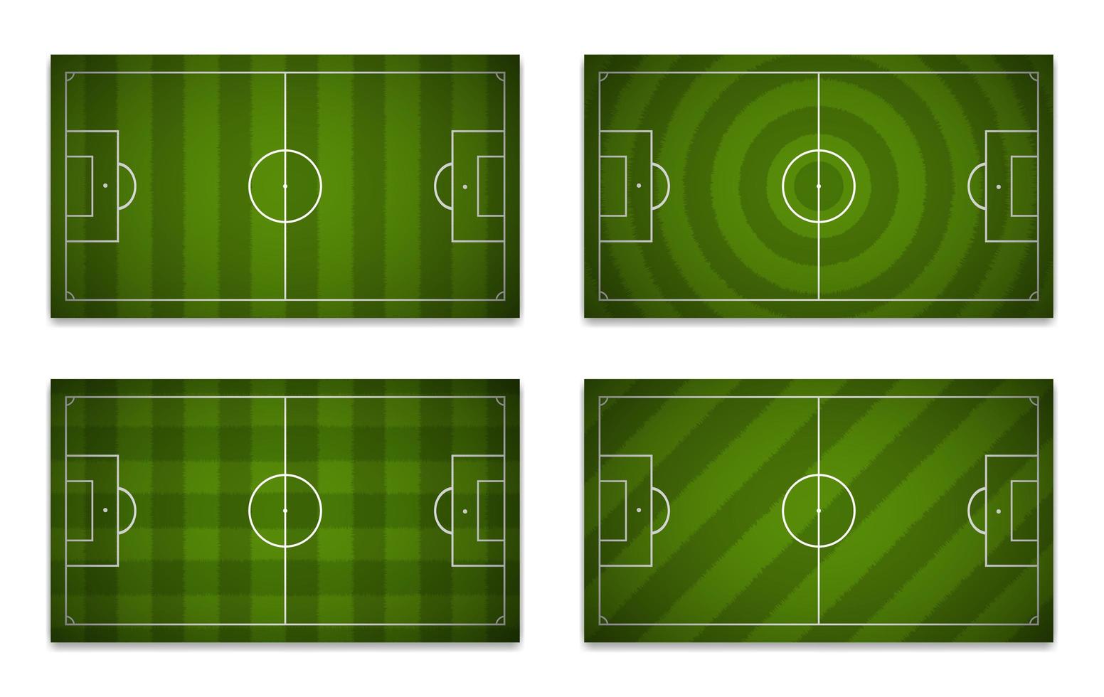 ensemble de terrains de football avec différents motifs vecteur