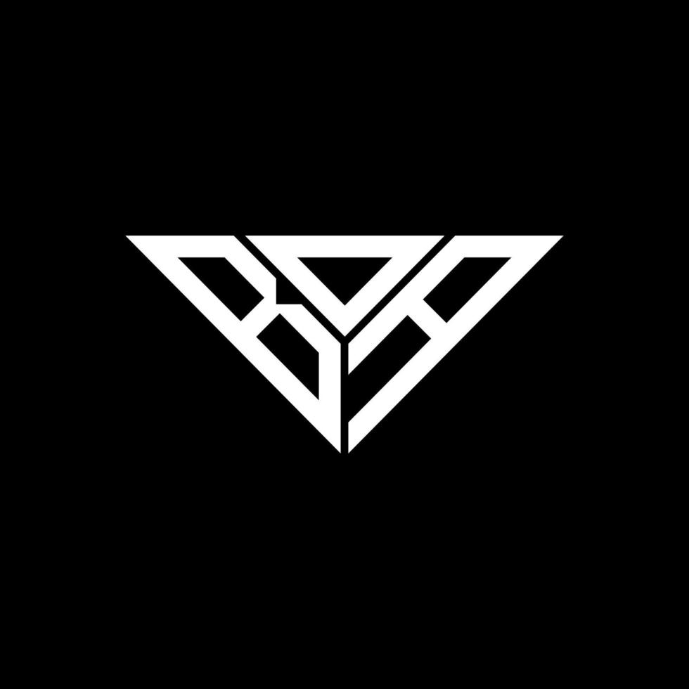création de logo de lettre bda avec graphique vectoriel, logo bda simple et moderne en forme de triangle. vecteur