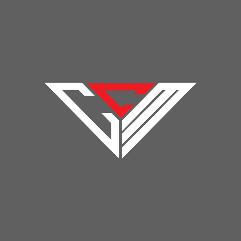 conception créative du logo ccm letter avec graphique vectoriel, logo ccm simple et moderne en forme de triangle. vecteur