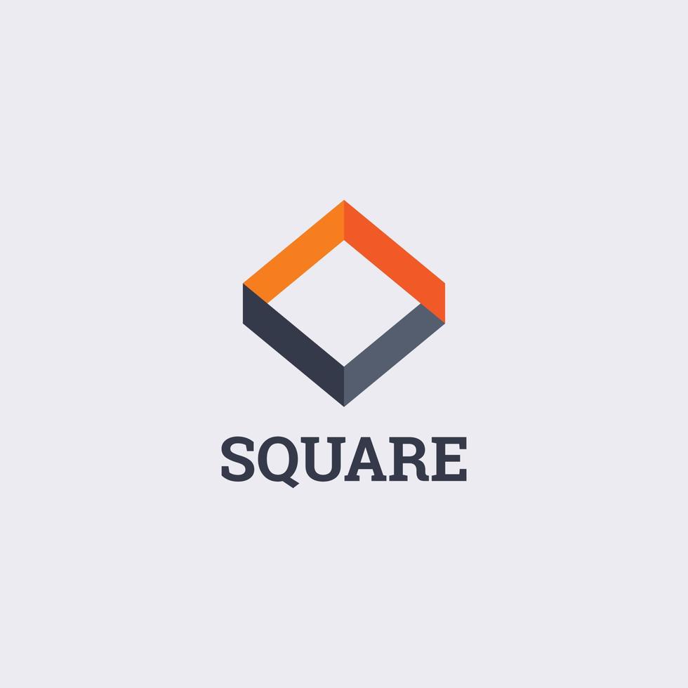 logo d'entreprise de forme carrée abstraite à l'infini vecteur