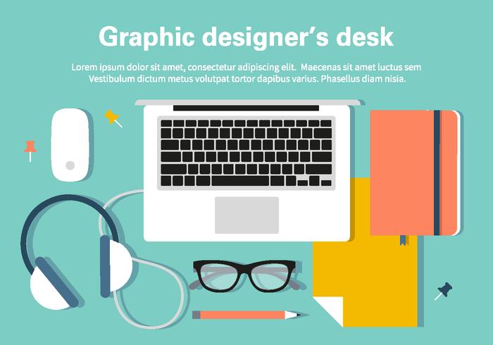 Illustration de bureau de conception gratuite vecteur