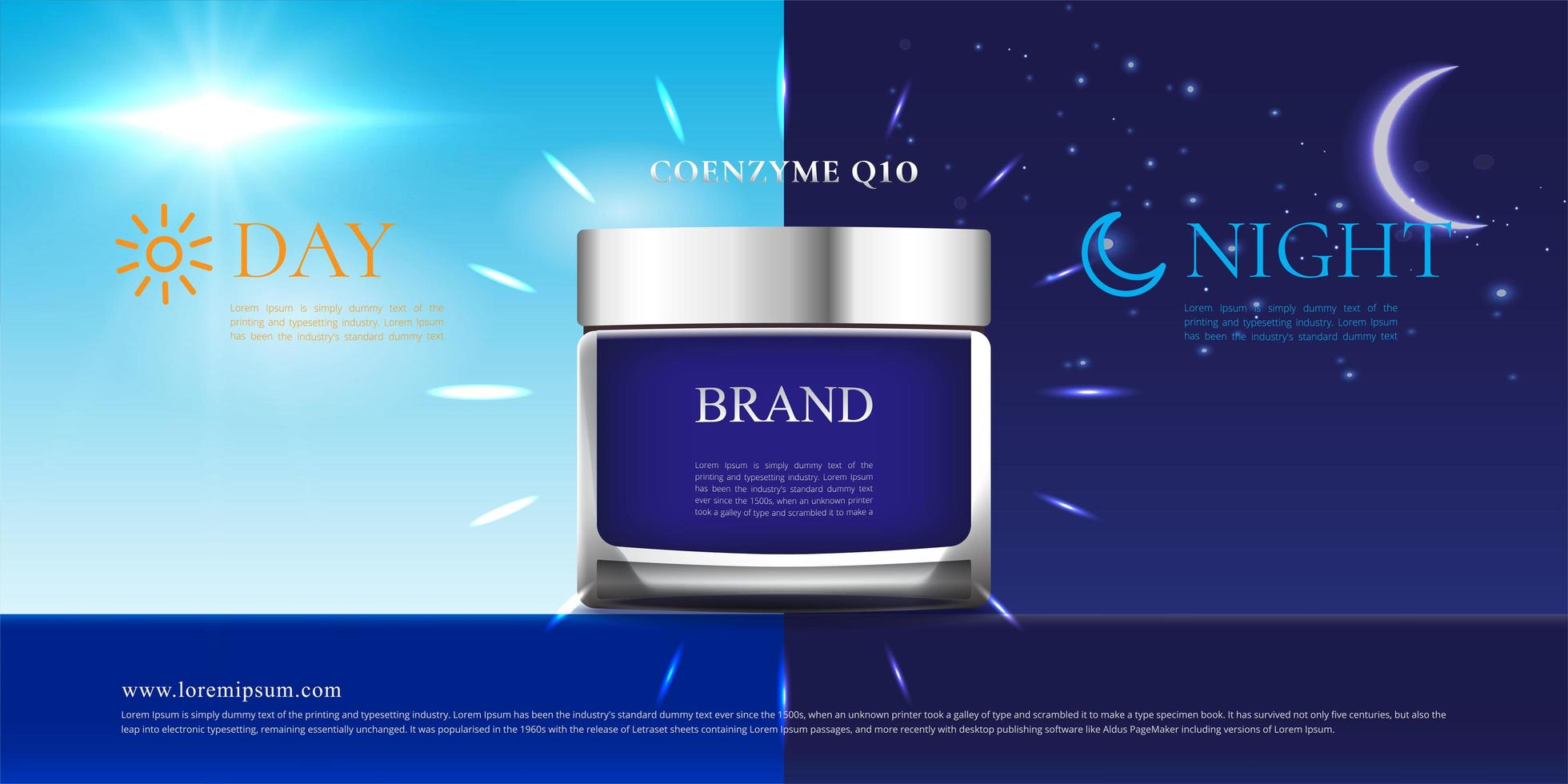 affiche de produit de soin de la peau crème de jour et de nuit vecteur