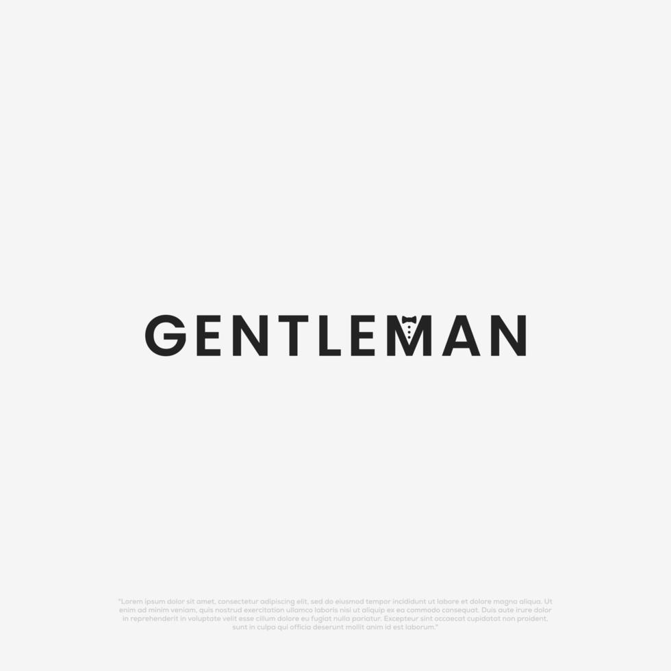 gentleman word mark logo design idée créative vecteur