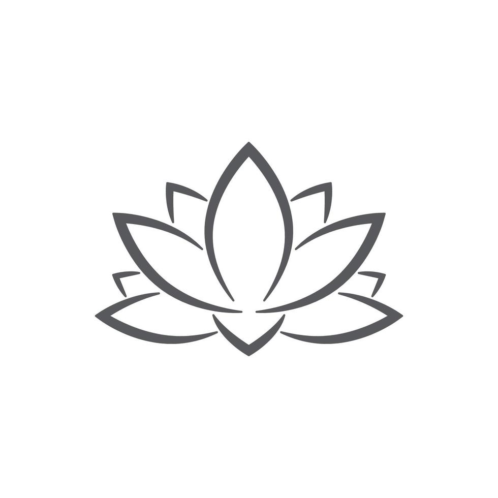 modèles de logo de lotus linéaire. logo de lotus linéaire floral vectoriel. concevoir le contour de la fleur de lotus. illustration vectorielle. icône de lotus vecteur