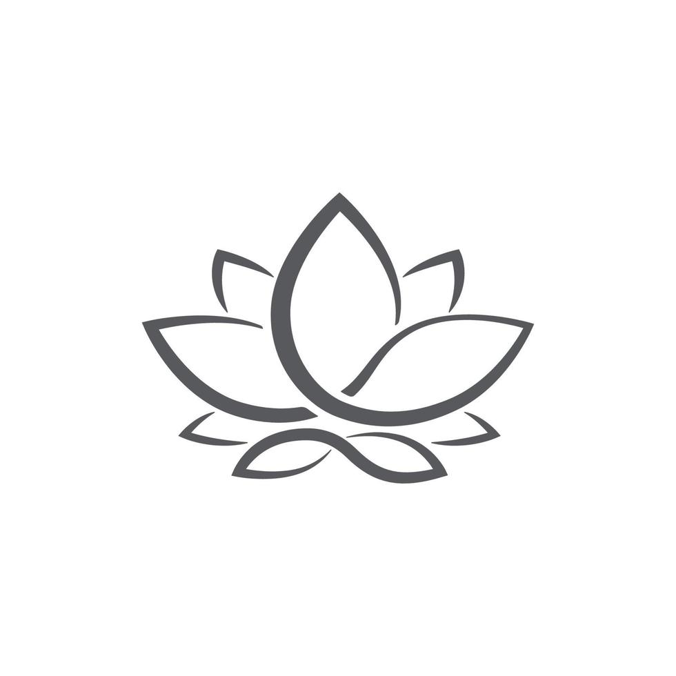 modèles de logo de lotus linéaire. logo de lotus linéaire floral vectoriel. concevoir le contour de la fleur de lotus. illustration vectorielle. icône de lotus vecteur