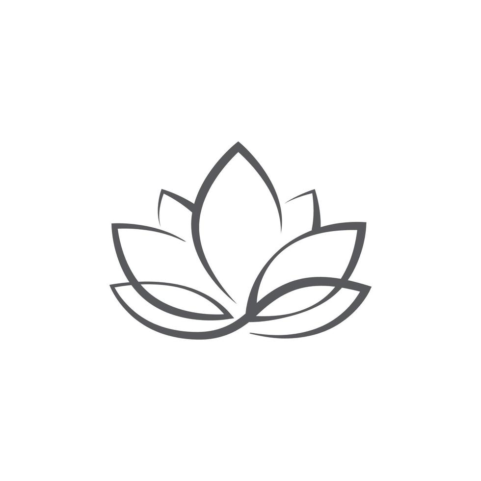 modèles de logo de lotus linéaire. logo de lotus linéaire floral vectoriel. concevoir le contour de la fleur de lotus. illustration vectorielle. icône de lotus vecteur