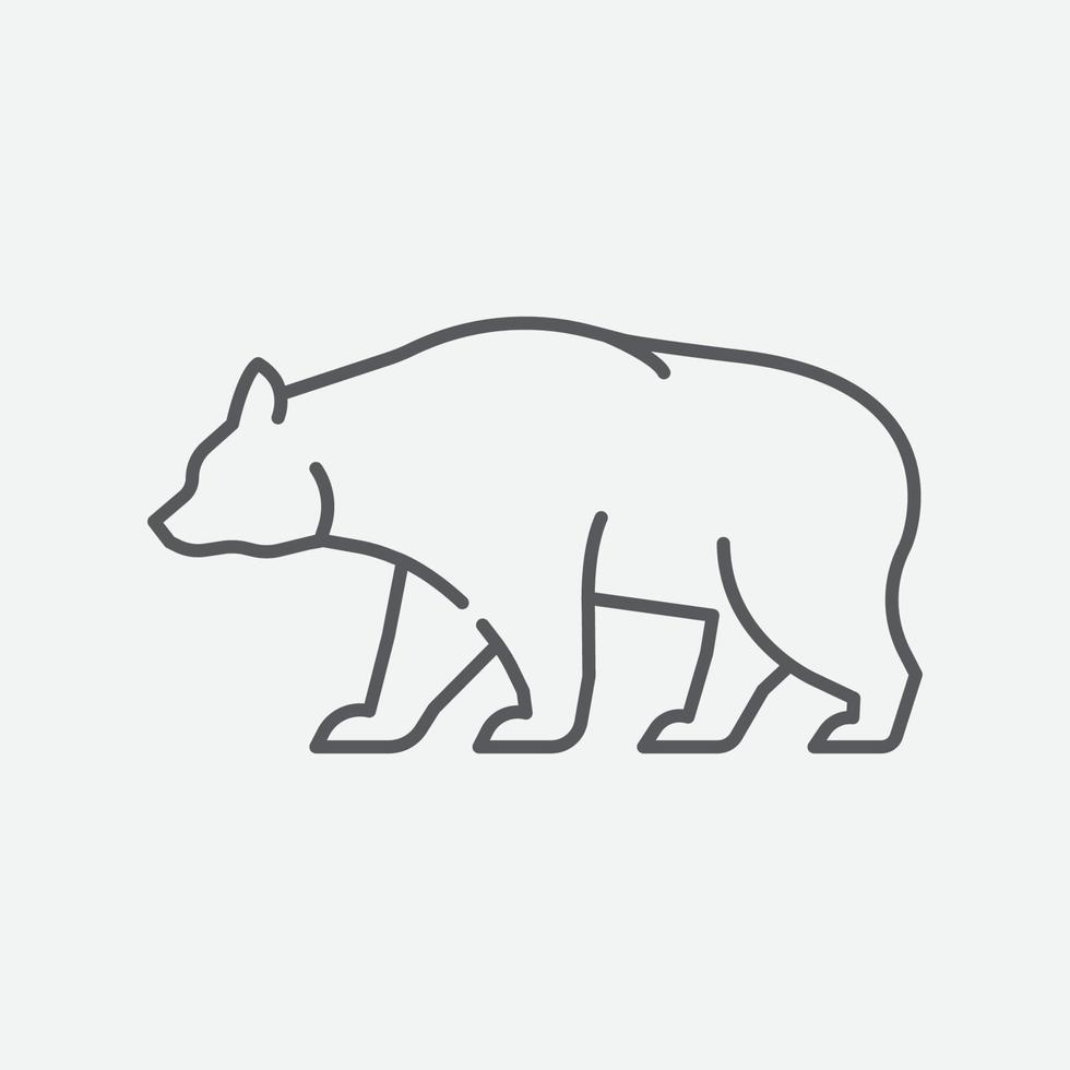ours illustration animale. icône du logo de la vue latérale de l'ours. ours symbole.illustration vectorielle vecteur