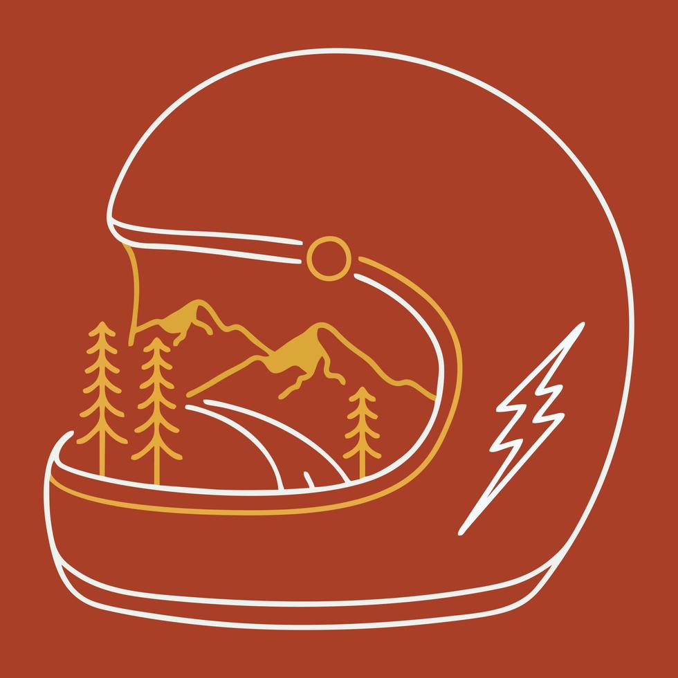 casque de moto intégral classique, élément de design pour affiche, emblème, signe. illustration vectorielle vecteur