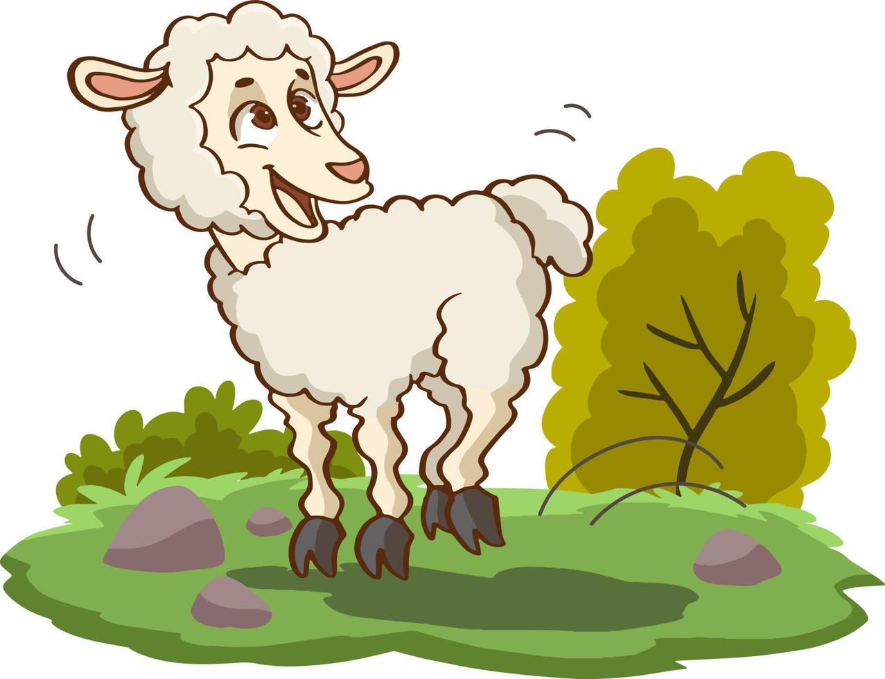 jeune mouton. agneau de personnage de dessin animé isolé sur fond blanc. vecteur