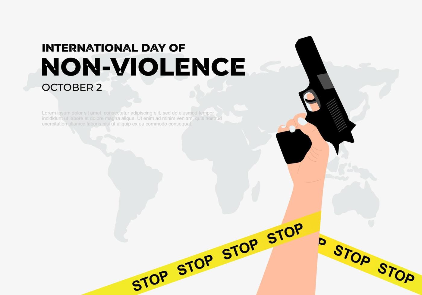 Journée internationale de la non-violence le 2 octobre. vecteur