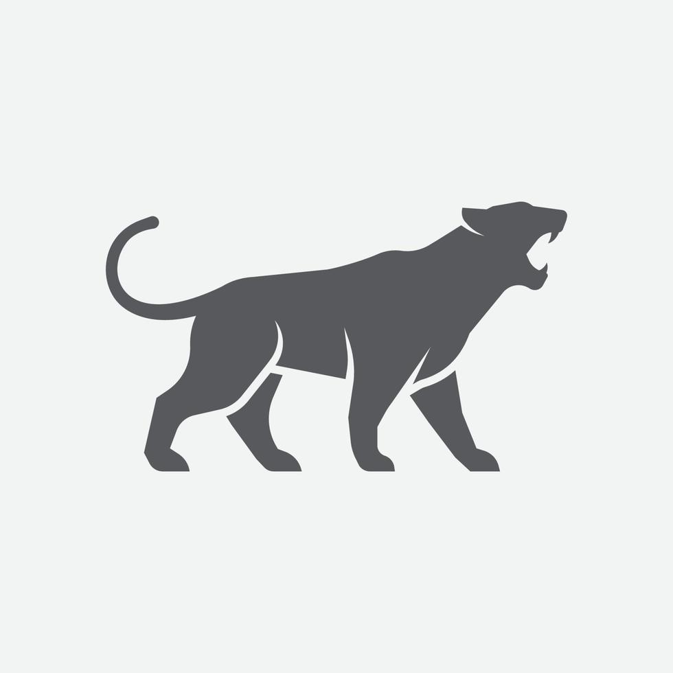 icône du logo silhouette tigre. élément de conception de chat sauvage. puma. jaguar. icône léopard. illustration vectorielle vecteur