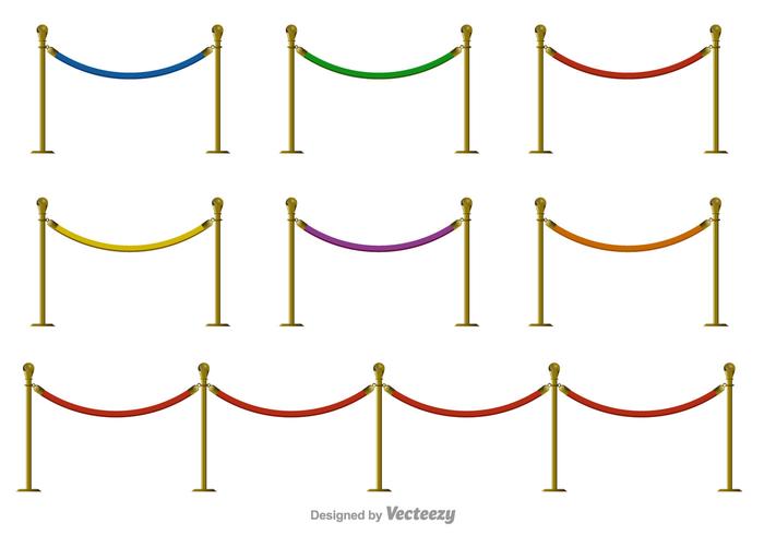 Velvet Rope Vector Icônes de couleur