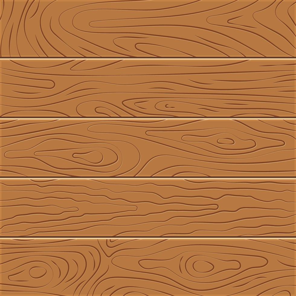 cinq planches en bois au design plat vecteur