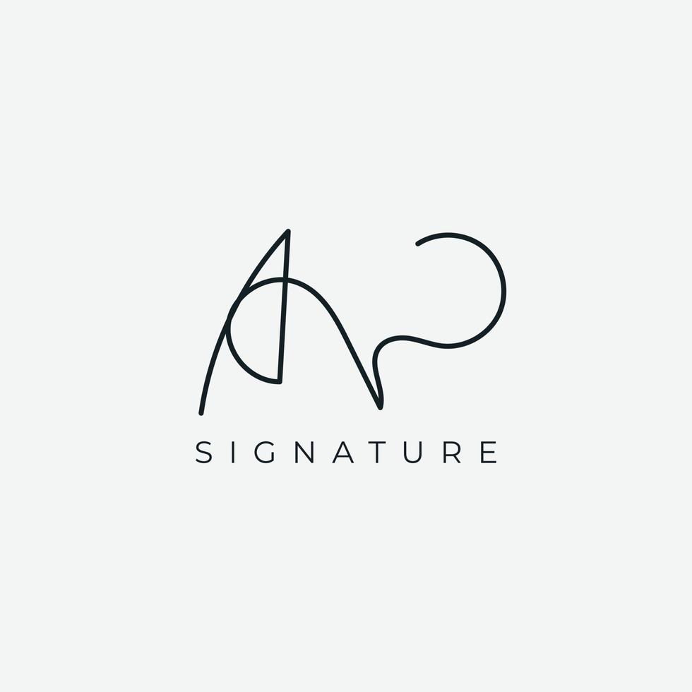 signature manuscrite unique création de logo aw vecteur