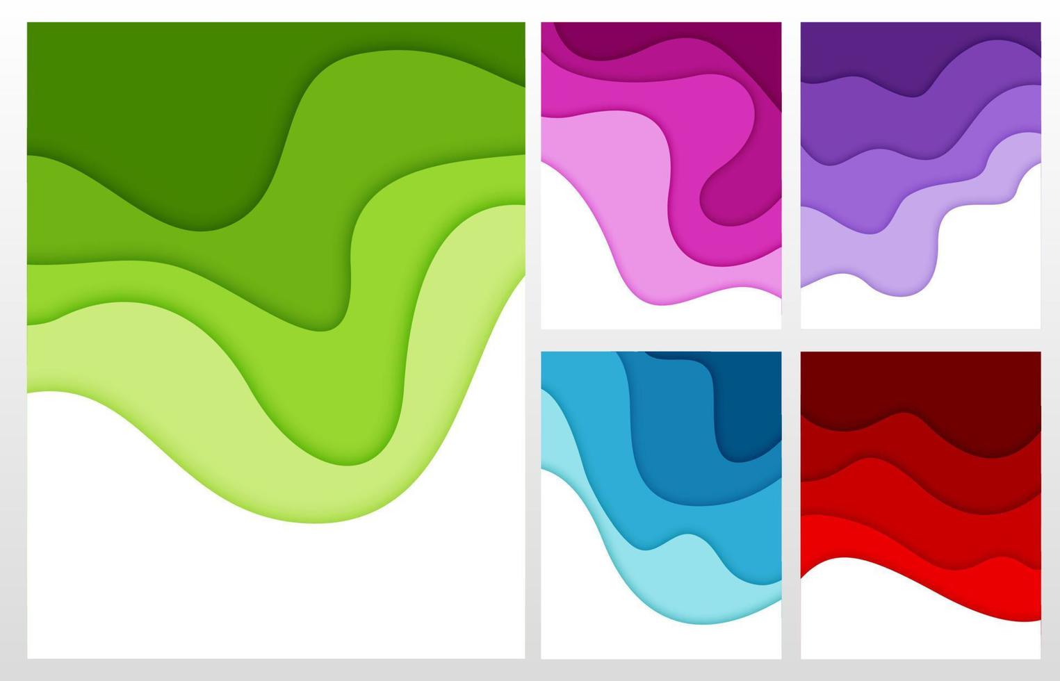 ensemble d'arrière-plan abstrait 3d et de formes découpées en papier, illustration vectorielle vecteur